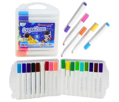 Set of Acrylic Marker Pens in Organizer 18pcs.