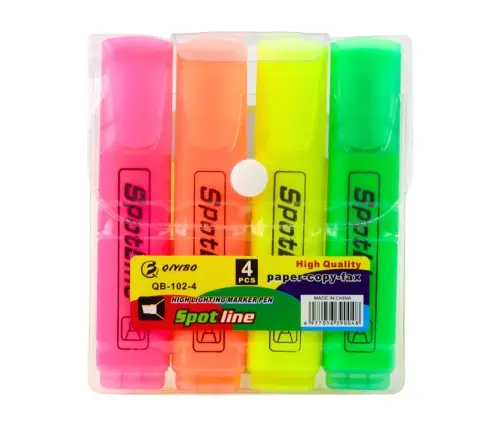 Set of Neon Highlighters Markers for Office and School 4 pcs