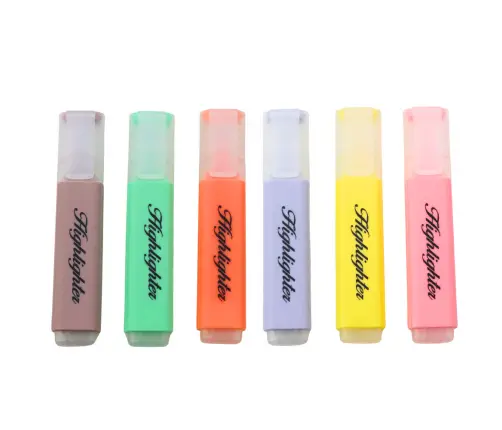 Set of Highlighters Note Markers Pastel Colors 6pcs