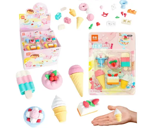 Set of School Sweets Erasers 6 pcs