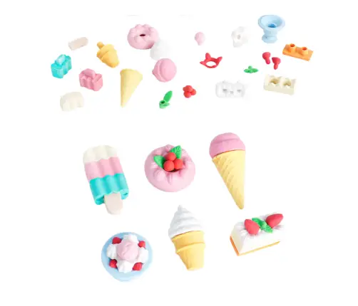 Set of School Sweets Erasers 6 pcs