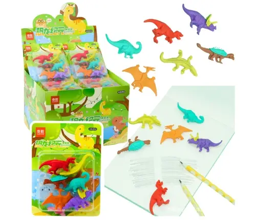 Set of 6 School Dinosaurs Erasers