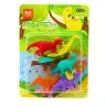 Set of 6 School Dinosaurs Erasers