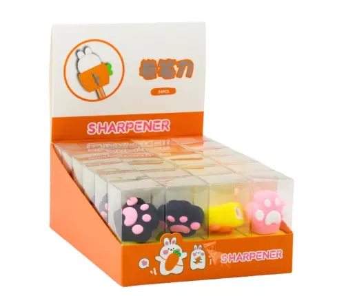 Cat Paw Sharpener Pink Black Yellow 8cm