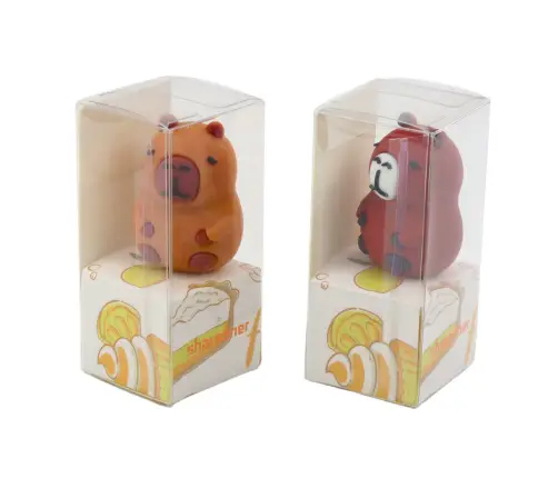 Sharpener for thin pencils, school, office, Capybara, brown
