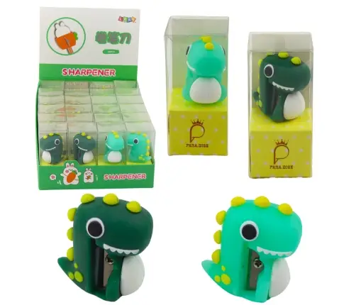 Sharpener for thin pencils, school, office, dinosaur, green
