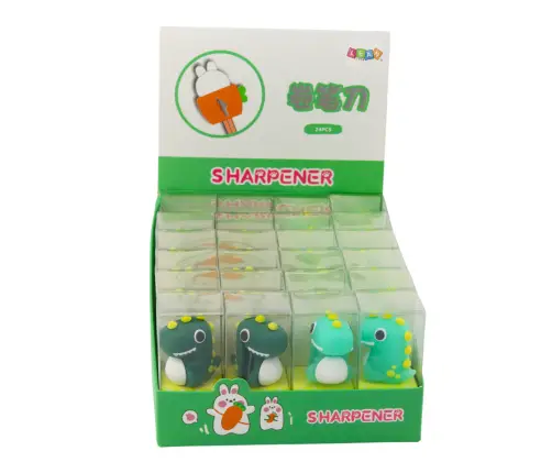 Sharpener for thin pencils, school, office, dinosaur, green