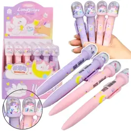 Dome Glitter Ballpoint Pen Unicorn Figure Blue Ink 0.5mm