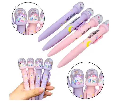 Dome Glitter Ballpoint Pen Unicorn Figure Blue Ink 0.5mm