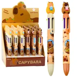 Pen Figurine Capybara With Cup Multicolor Brown 0.7mm