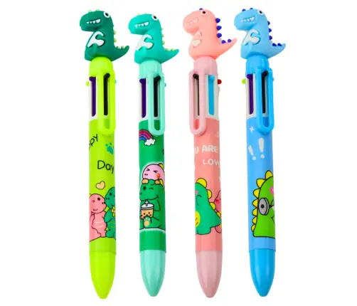 Dinosaur Figurine Pen Multicolor 0.7mm