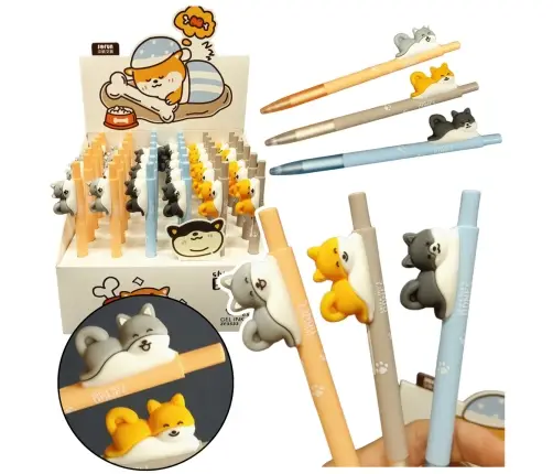 Shiba Dog Figure Ballpoint Pen Blue Ink 0.5mm