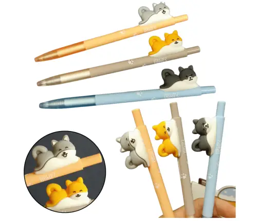 Shiba Dog Figure Ballpoint Pen Blue Ink 0.5mm