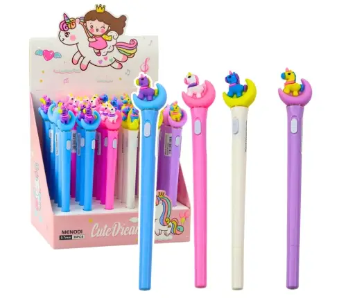 Unicorn On The Moon Glowing Ballpoint Pen Blue Ink 0.7mm Mix