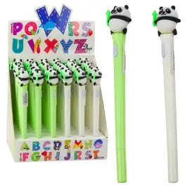 Panda Ballpoint Pen Glowing Blue Ink Green White