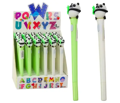 Panda Ballpoint Pen Glowing Blue Ink Green White