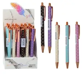 Metal Ballpoint Pen Automatic Scale Effect Blue Ink 1.0mm