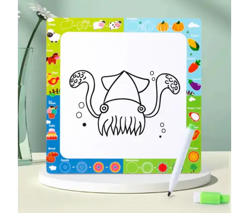 Puzzle Board 2in1 Wooden Educational Wild Animals Marker