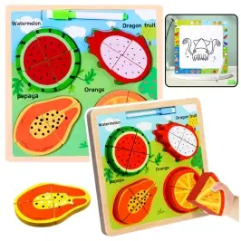 Puzzle Board 2in1 Wooden Educational Fruit Marker