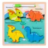 Puzzle Board 2in1 Wooden Educational Dinosaurs Marker