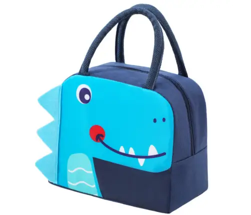 Thermal Insulating Breakfast Lunch Bag Dinosaur Blue 23cm