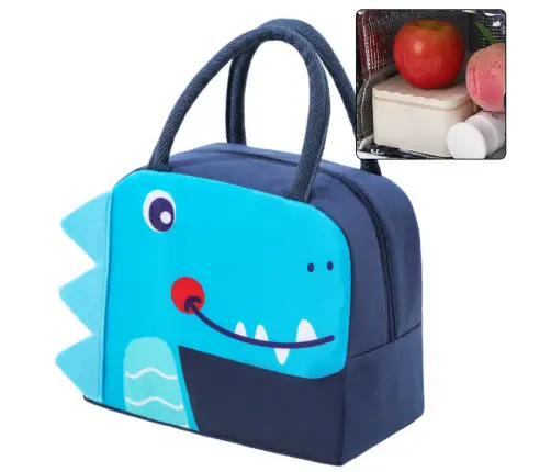 Thermal Insulating Breakfast Lunch Bag Dinosaur Blue 23cm