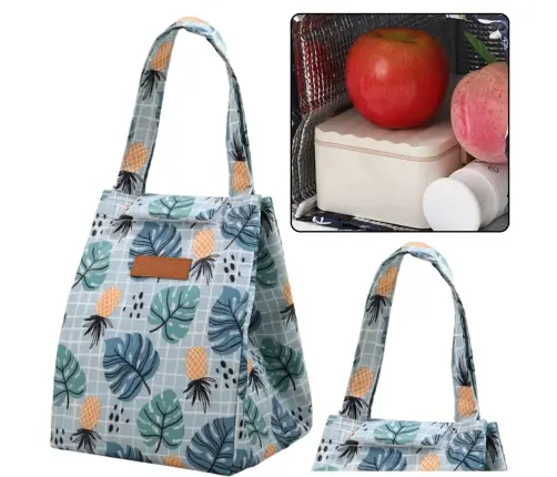 Thermal Insulating Breakfast Bag Lunch Bag Pineapple Leaves 25cm