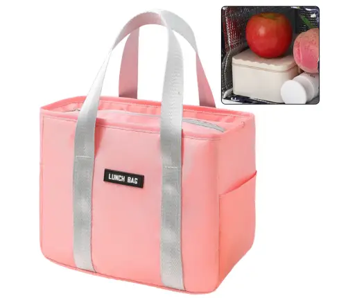 Thermal Insulating Breakfast Bag Lunch Bag Pink 24cm