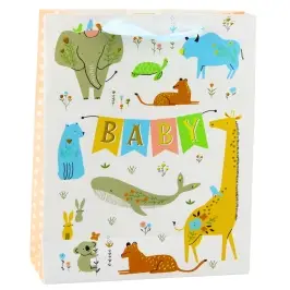 Baby Animals Inscription Gift Bag 32 x 26 x 10cm