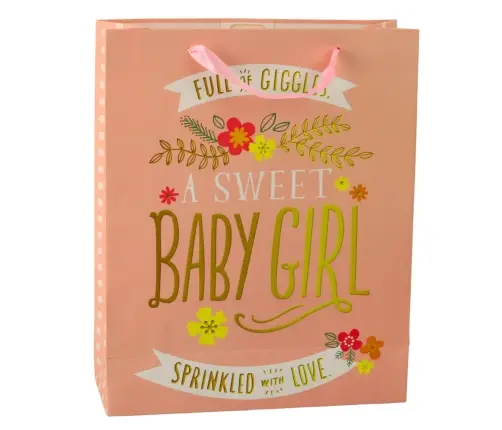 Baby Shower Birth Gift Bag For Girl 32 x 26 x 12 cm