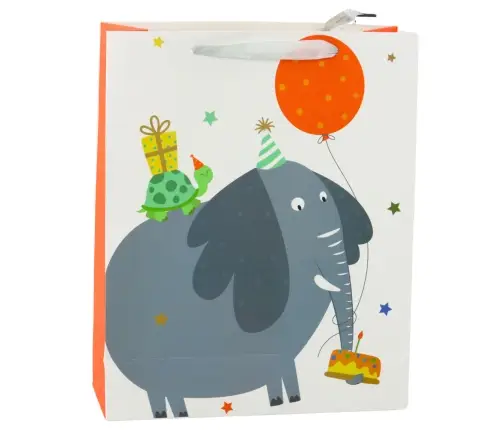 Elephant Birthday Paper Gift Bag 32 x 26 x 12cm