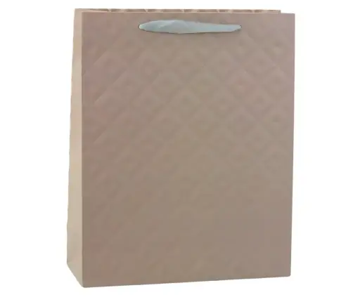 Embossed Beige Gift Bag 32 x 26 x 10cm