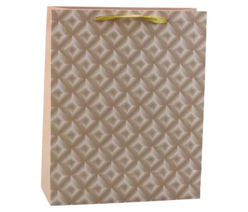 Light Beige Embossed Gift Bag 32 x 26 x 10cm
