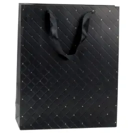 Paper Gift Bag Elegant Gold Dots Black 32 x 26 x 10cm Paper Gift Bag Elegant Gold Dots Black 32 x 26 x 10cm
