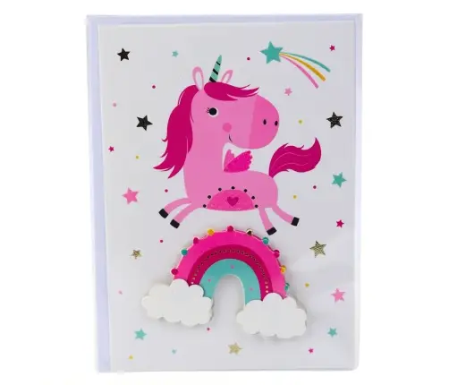 Greeting Card 3D Unicorn Elephant Frog Dinosaur + Envelope