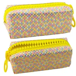 School Pencil Case Organizer Mermaid Scales Pattern Large Colorful Zipper School Pencil Case Organizer Mermaid Scales Pattern Large Colorful Zipper
