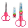Two-handed school scissors with safety cap Mix 12cm