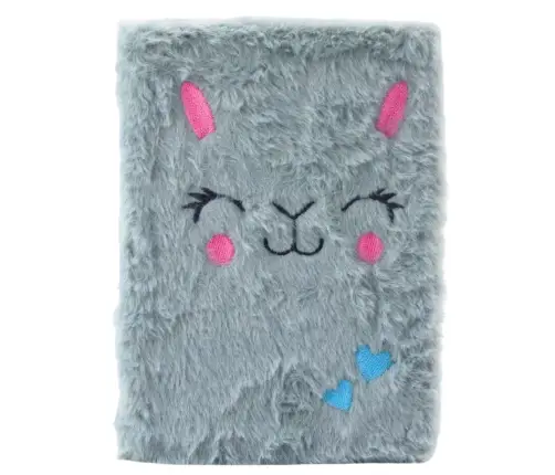 Plush Notebook Notebook Lined Gray Hare A5 80 Sheets