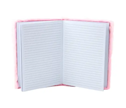 Plush Notebook Notebook Lined Crystal Hearts Pink A5 80 Sheets