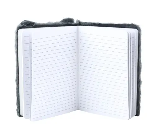 Plush Notebook Notebook Lined Gray Fox A5 80 Sheets