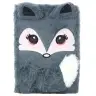 Plush Notebook Notebook Lined Gray Fox A5 80 Sheets