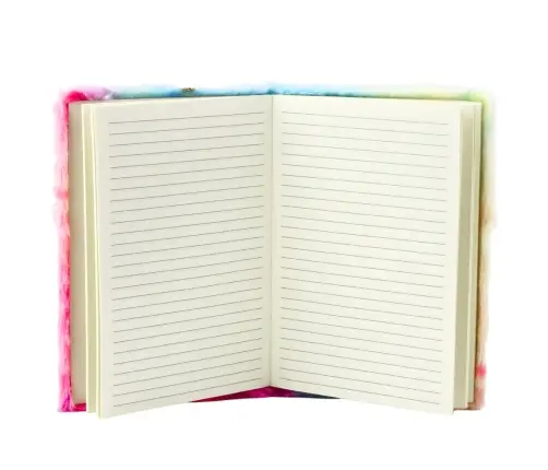 Plush Notebook Notebook Lined Unicorn with Golden Horn A5 80 Sheets