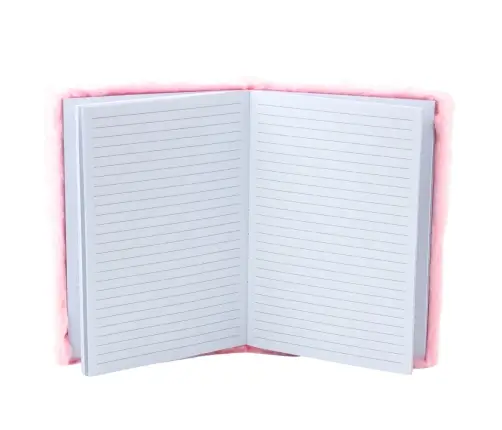 Plush Notebook Notebook Lined Star with Confetti Pink A5 80 Sheets