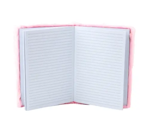 Plush Notebook Notebook Lined Crown with Confetti Pink A5 80 Sheets
