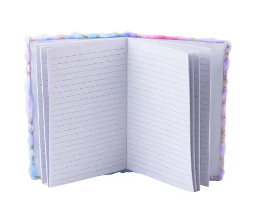 Plush Notebook Notebook Lined Gold Stars Pastel A5 80 Sheets