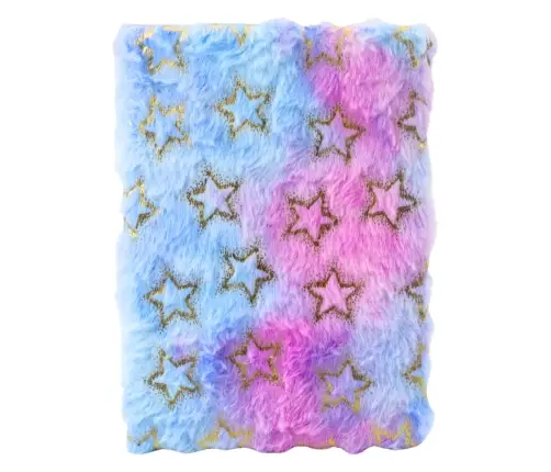 Plush Notebook Notebook Lined Gold Stars Pastel A5 80 Sheets