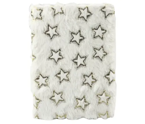 Plush Notebook Notebook Lined Gold Stars White A5 80 Sheets