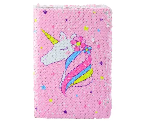 Notebook Notebook Lined Sequins Two-Color Unicorn A5 80 Sheets