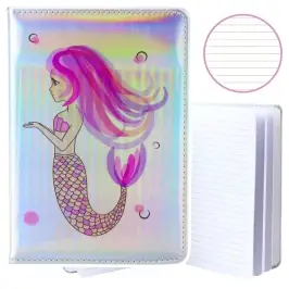 Mermaid Holographic Lined Notebook A5 80 Sheets