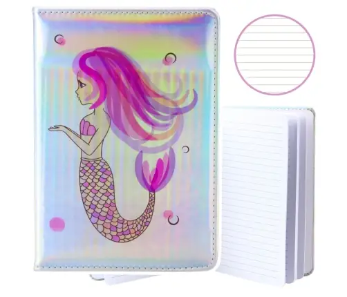 Mermaid Holographic Lined Notebook A5 80 Sheets
